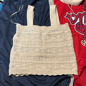 SO Beige Knit Crop Top